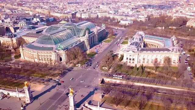 Aerial Grand palais and Petit Palais.