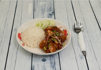 Spicy Pork or Chicken with Rice 1112