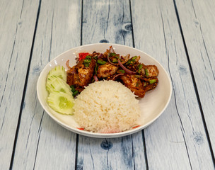 Spicy Pork or Chicken with Rice 12116