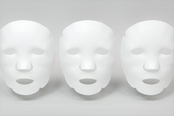 White mask, skin care concept, 3d rendering