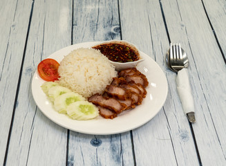 Crispy  Pork with Rice and Dip 1211544