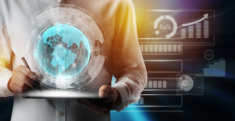 The modern creative telecommunication and internet network connect in smart city. Concept of 5G wireless digital connection and internet of things future.