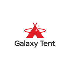 Fototapeta na wymiar Simple Galaxy Tent Space Planet Modern Logo Design Icon Vector