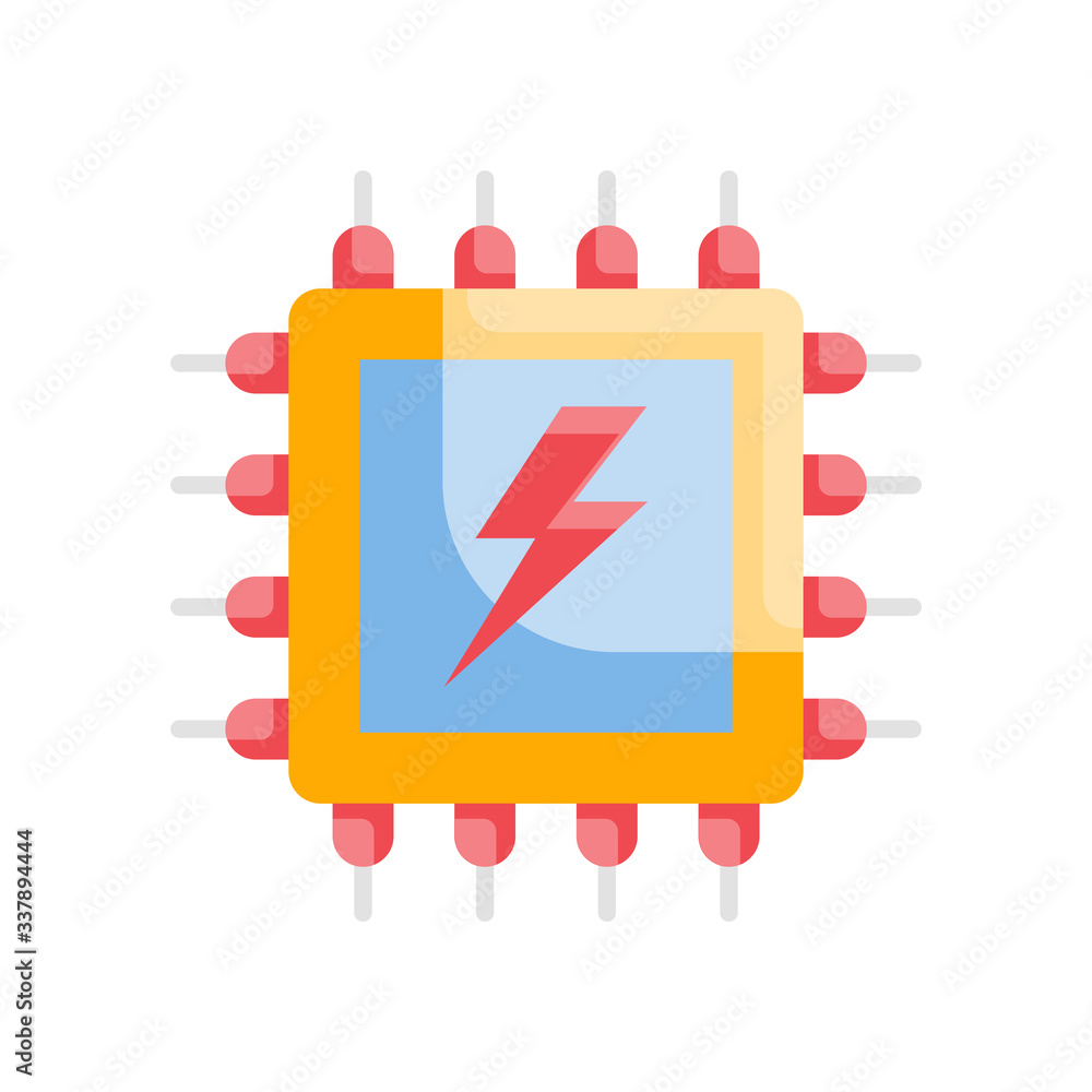 Poster processing power vector icon