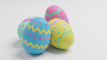 Four Painted Easter Eggs