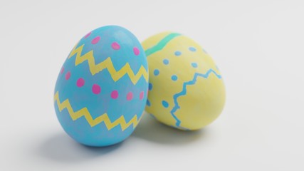 Two Painted Easter Eggs