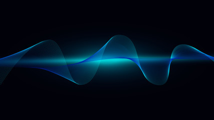 Abstract blue wave design vector illustration three-dimensional composition