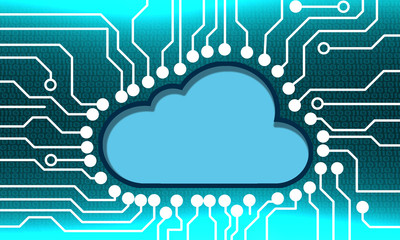 Data transfer to cloud technology concept