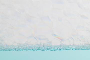 Light blue bubbles and water White background