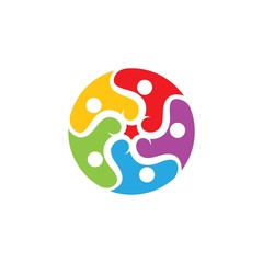 the character of community,network and social people logo