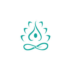 Creative abstract beauty yoga nature logo vector logo design template Vector illustration