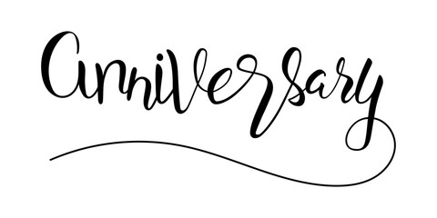 Anniversary brush hand lettering text isolated