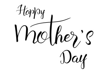 Happy Mothers day hand lettering text isolated