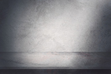 Dark vintage cement or concrete wall and floor background. Can be use for display products, room, interior, graphic design or wallpaper. Copy space for text.