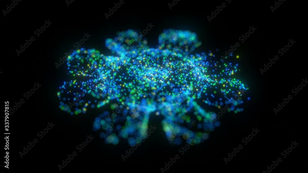 Aufkleber star flower. many luminescent particles resemble the rotation of a galaxy. depth of field.
