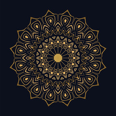 Golden colorful luxury arabic ramadan pattern mandala background design