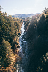 Quechee Gorge Vermont river in valley