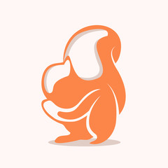 Squirrel logo design template, Vector illustration
