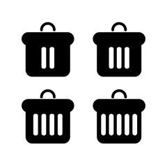 Set of trash icon with flat style icon for web site design