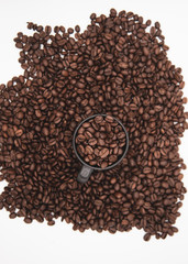 Coffee Cup and Roasted Coffee Beans