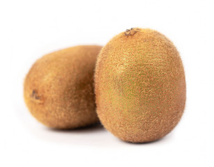 Close up of kiwi fruit isolated on the white background