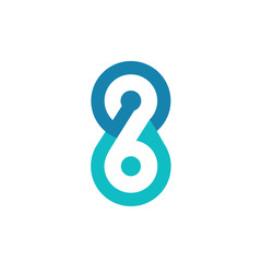 86 8 6 logo design number with a creative combine on . creative logo design blue icon.