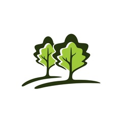a very simple and clean logo with a tree icon provides a natural yet modern atmosphere