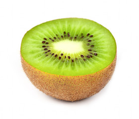 Fototapeta na wymiar Close up of slice kiwi fruit isolated on white background