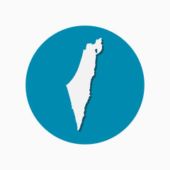 East country Israel map, vector template Near East