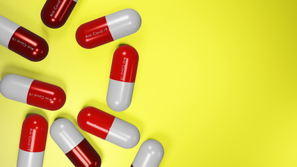 medical capsule for covid 19 corona virus.