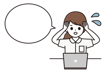 看護師 ナース パソコン 吹き出し イラスト