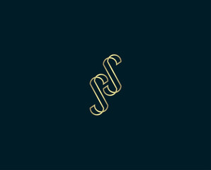 initial Letter S and S logo, line style letter logo design template, vector illustration