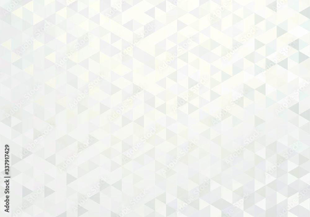 Sticker Diamond crystal triangular white pattern. Shimmer mosaic background. Subtle abstract blank template.