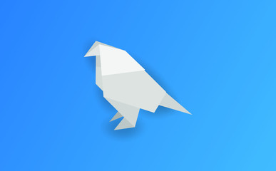 Origami style of bird logo icon design vector template