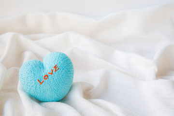 Abstract Valentines day. blue heart abstract isolated on a white backgrounds. picture select focus