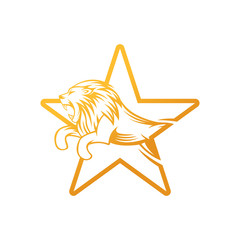 Roaring Lion Logo Vector Design Illustrator. Luxury Roaring Lion Head Logo Design Template. Abstract Lion Crest Logo Vector Design.