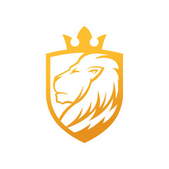 Lion Logo Vector Design Illustrator. Vintage Luxury Lion Head Logo Design Template. Abstract Lion Shield Logo Vector Design