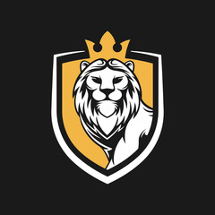 Obraz premium Lion Logo Vector Design Illustrator. Vintage Luxury Lion Head Logo Design Template. Abstract Lion Shield Logo Vector Design