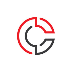 Initial letter C Letter Logo Template vector icon illustration