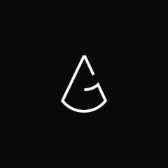 Minimal elegant monogram art logo. Outstanding professional trendy awesome artistic AG GA initial based Alphabet icon logo. Premium Business logo White color on black background