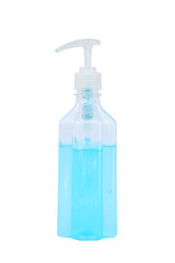 sanitizer gel for cleaning the hand on white background with work path