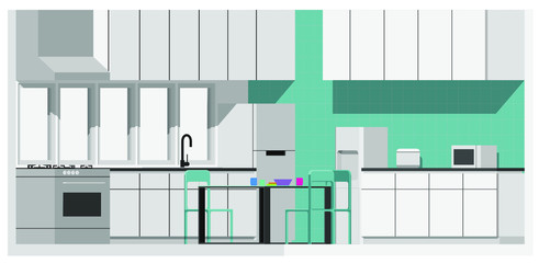 Vector Illustration of a kitchen 