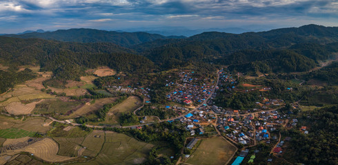 aerial view of a village - 337921424
