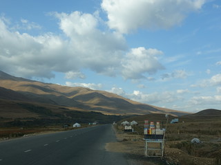 Ala-Bel pass between the Suusamyr valley and the Chychkan gorge. Kyrgyzstan