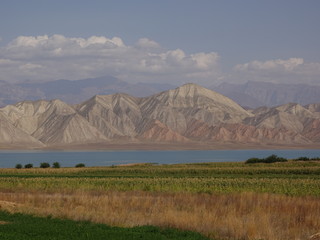 Toktogul reservoir in Kyrgyzstan.