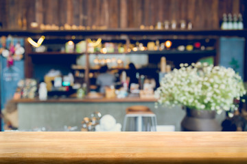 Abstract Natural wood table texture with signs coffee shop background : Top view of plank wood for graphic stand product, interior design or montage display your product