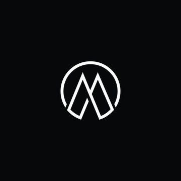 Minimal elegant monogram art logo. Outstanding professional trendy awesome artistic MO OM initial based Alphabet icon logo. Premium Business logo White color on black background