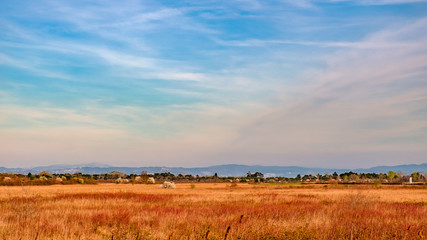 Spring sunset in the lagoon of Grado