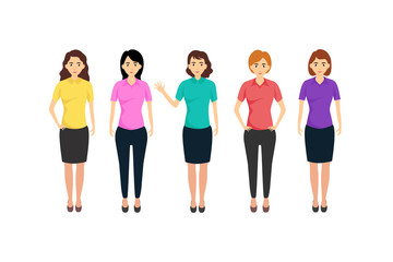 Fototapeta premium young Women People characters Illustration