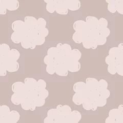 Foto op Plexiglas Hand drawn cloudy texture wallpaper. Hand drawn cloud sky seamless pattern. © smth.design